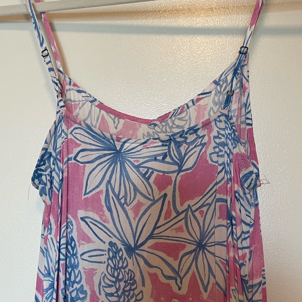 Anthropologie Pink and Blue Floral Mini Dress - Picture 7 of 8